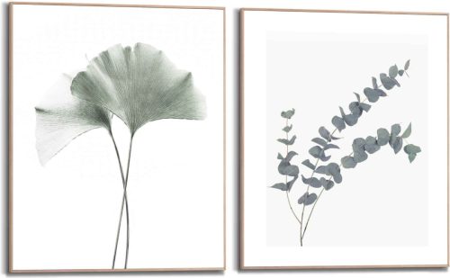 Reinders! Artprint Set artprints eucalyptus blad plant - tak - natuurmotief - botanisch (2 stuks)