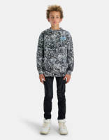 Shoeby Jill & Mitch sweater Iddo met all over print zwart/wit