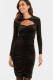 anytime Velvet bodycon jurk zwart