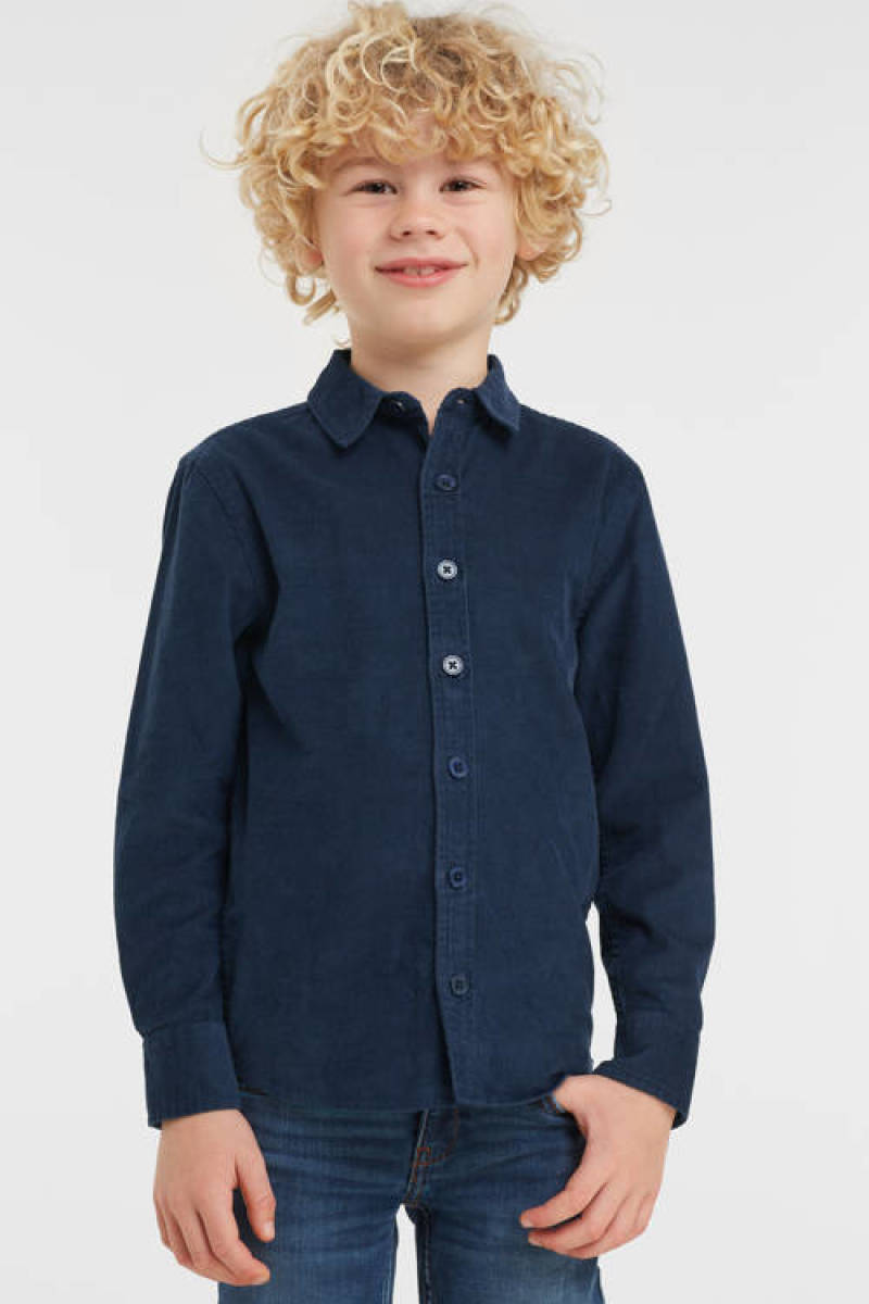 anytime corduroy overhemd navy