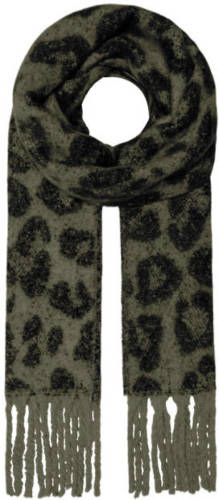 Only sjaal ONLSYLVIA met luipaardprint kaki
