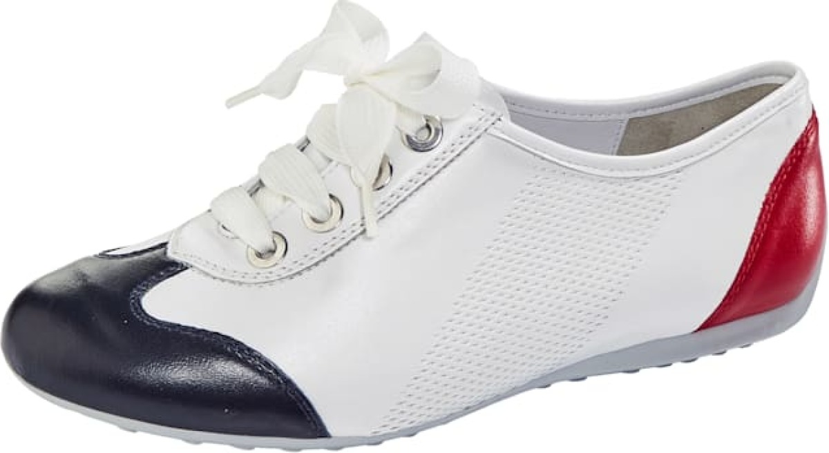 Veterschoen in modieuze stijl Semler Wit/Blauw/Rood