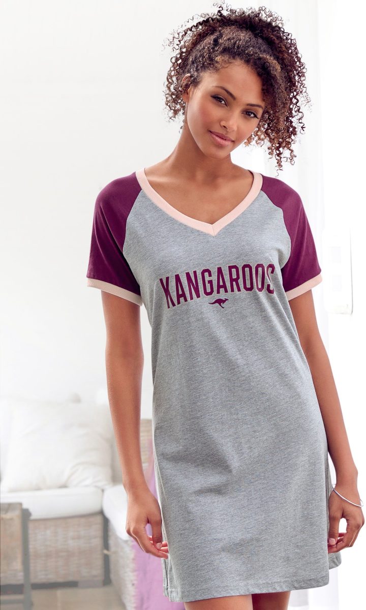 Kangaroos Big-shirt met contrastkleurige raglanmouwen