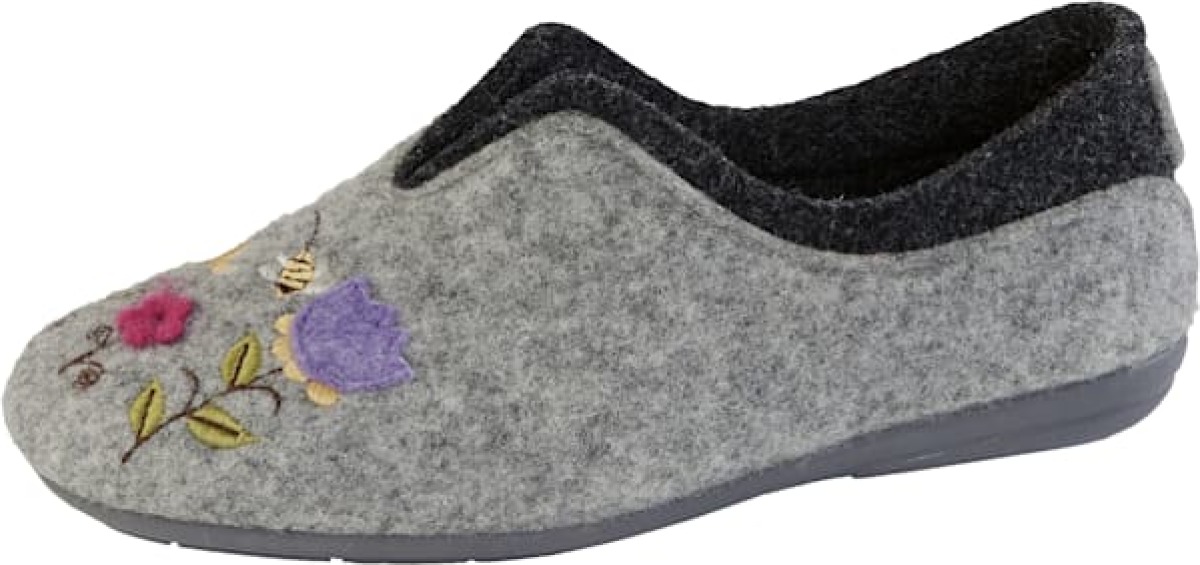 Pantoffel Speelse applicatie Naturläufer Grijs