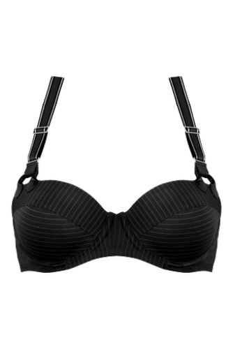 marlies|dekkers gloria plunge balconette bh | wired padded black pinstripe - 75G