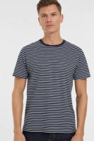 anytime gestreepte T-shirt donkerblauw/wit