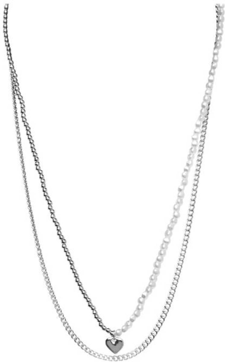 PIECES gelaagde ketting PCMELA zilverkleurig