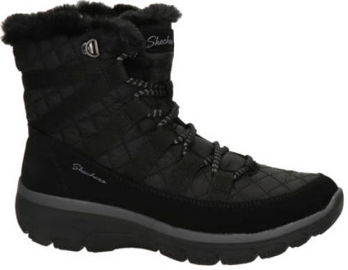 Skechers leren veterboots zwart