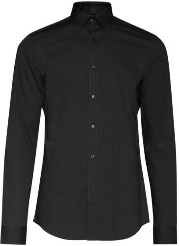 WE Fashion long slim fit overhemd zwart