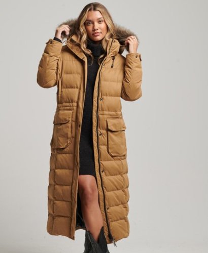 Superdry Winterjack extra lange winterparka met stiksels