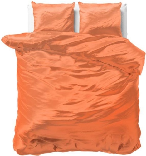 Sleeptime Elegance Satijn Geweven Uni - Oranje Dekbedovertrek 2-persoons (200 x 220 cm + 2 kussenslopen) Dekbedovertrek