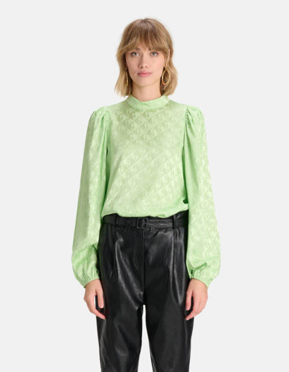 Shoeby Eksept top Satin Jaqcuard groen