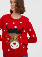 VERO MODA kersttrui VMTINSEL donkerrood