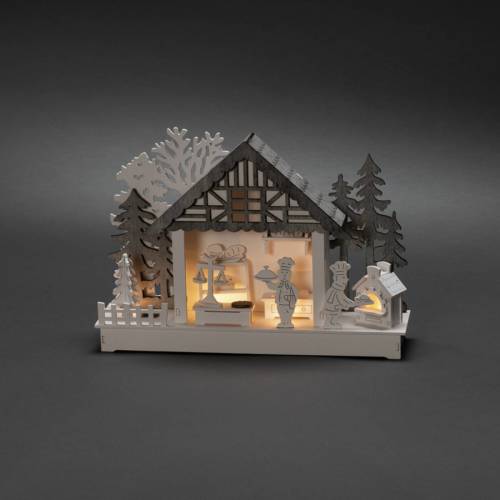 Konstsmide silhouet bakkerij (op batterij met timer) (30x21 cm) (4 LED)