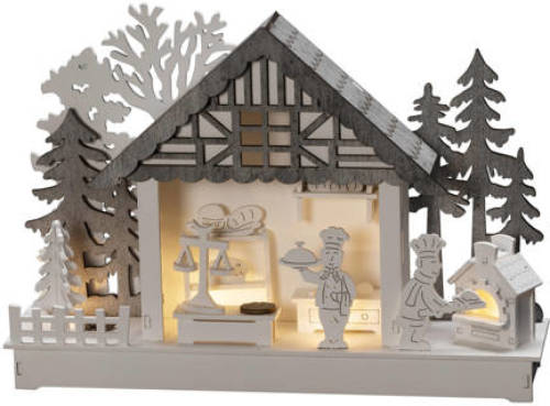 Konstsmide silhouet bakkerij (op batterij met timer) (30x21 cm) (4 LED)