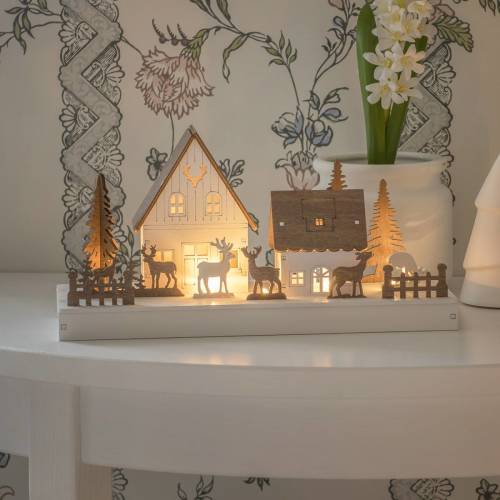 Konstsmide silhouet Huis en reedieren (op batterij met timer) (14x28 cm) (6 LED)