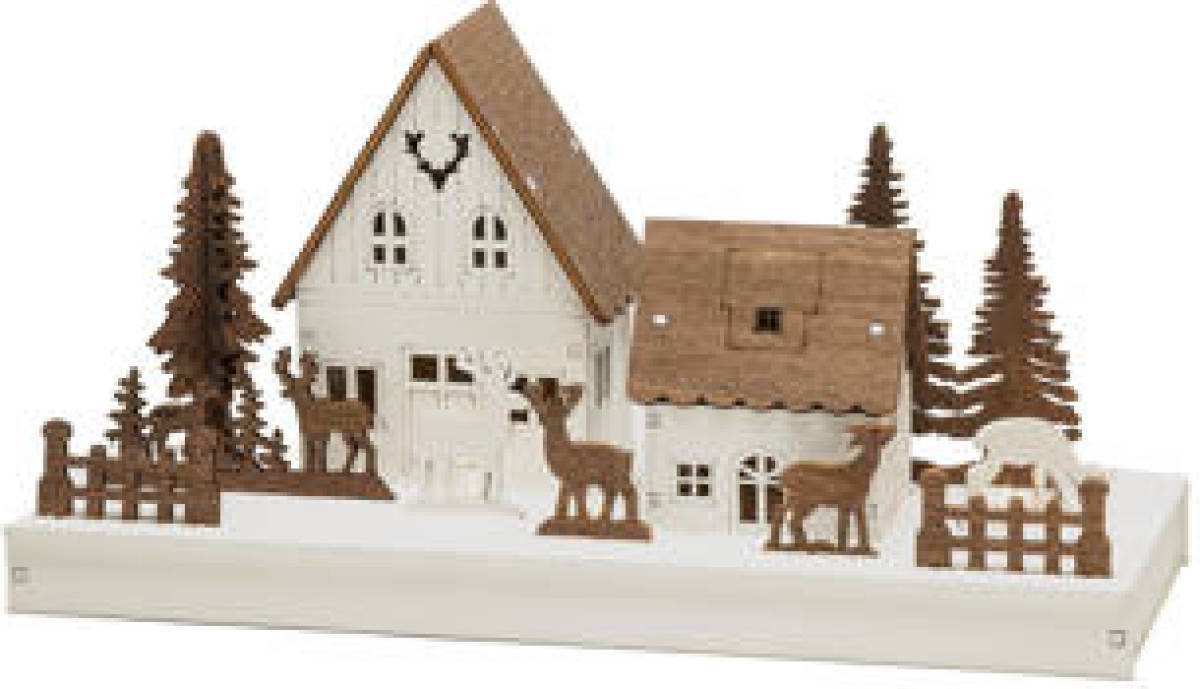 Konstsmide silhouet Huis en reedieren (op batterij met timer) (14x28 cm) (6 LED)