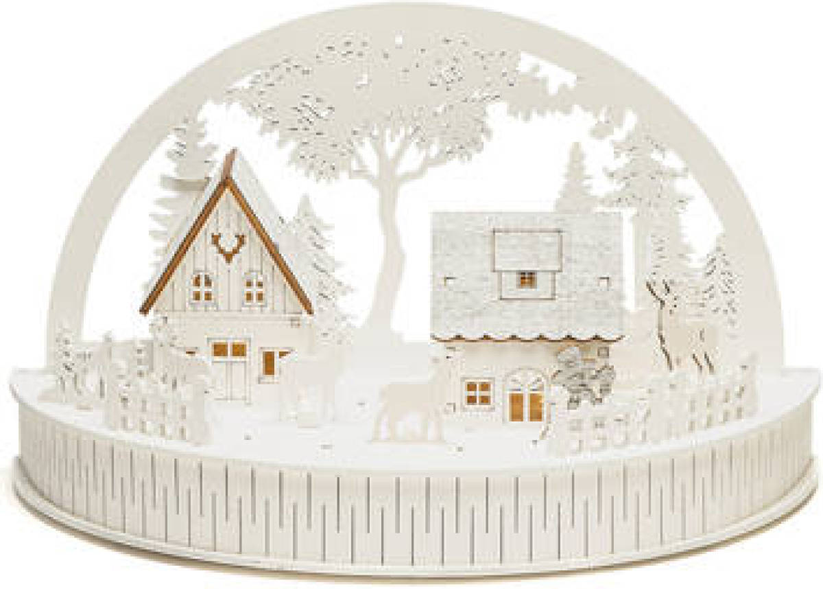 Konstsmide silhouet huisjes en rendieren (op batterij met timer) (18x30x150 cm) (5 LED)