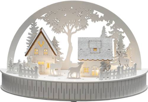 Konstsmide silhouet huisjes en rendieren (op batterij met timer) (18x30x150 cm) (5 LED)