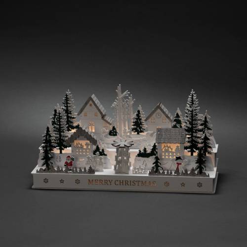 Konstsmide silhouet dorp (op batterij met timer) (45x23 cm) (12 LED)