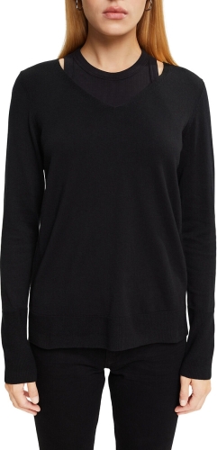 Esprit Trui in fijn tricot met V-hals