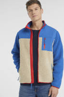 anytime fleecevest beige/blauw