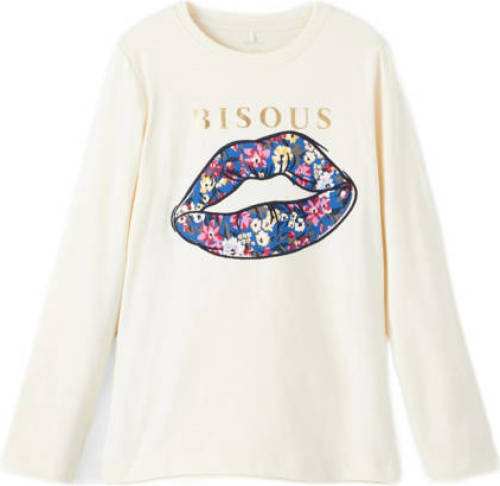 NAME IT longsleeve NKFNANORA van biologisch katoen ecru