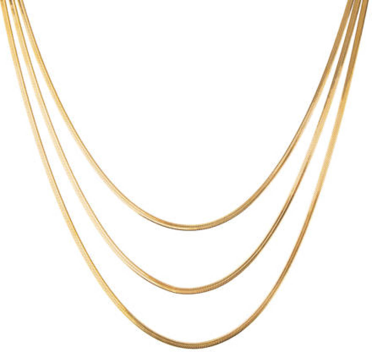 Club Manhattan met goud vergulde ketting Triple Layered Snake