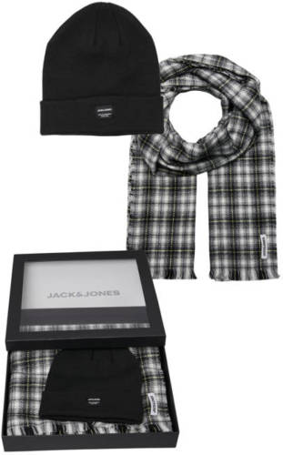 Jack & Jones giftbox muts + sjaal JACFROST zwart