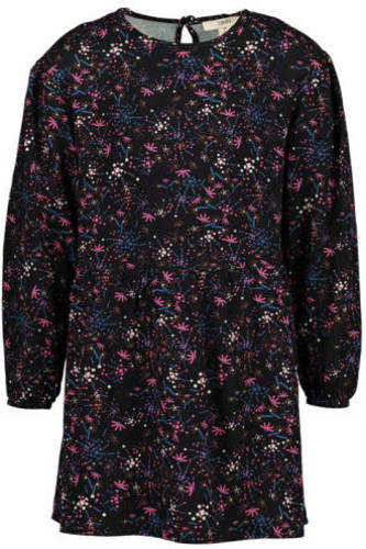 Esprit jurk met all over print zwart/roze/blauw