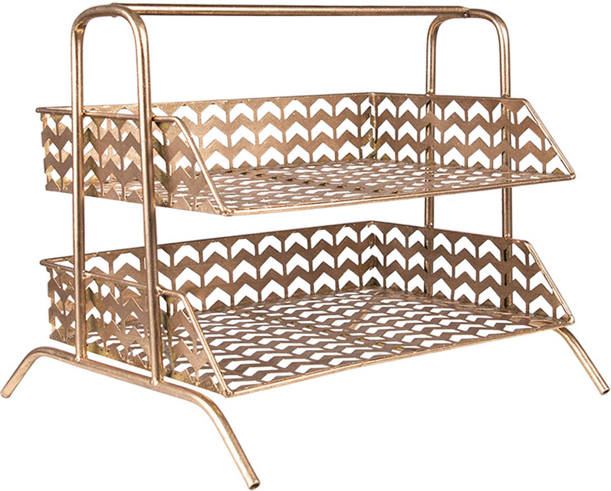 Clayre & Eef - Brievenhouder 35x31x30 Cm Koperkleurig Ijzer Rechthoek Postbakje - 6y5327