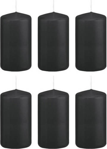 Trend Candles 10x Stuks Stompkaarsen Zwart 10 Cm - Stompkaarsen