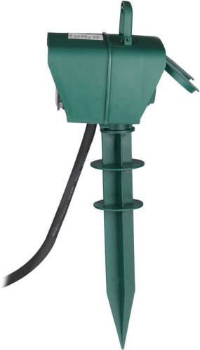 V-tac Vt-1112-3 Tuin Stekkerdoos Met Timer - 3 Meter - Zwart -Ip44