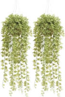 Shoppartners 2x Groene Hedera/klimop Kunstplant 50 Cm In Hangende Pot - Kunstplanten/nepplanten
