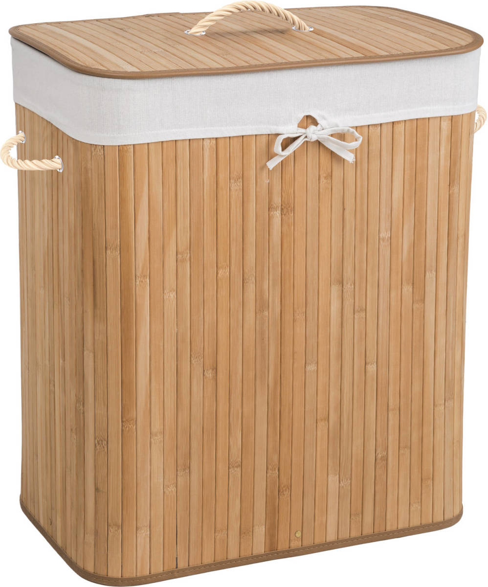 Tectake - Bamboe Wasmand Incl. Waszak 100l Naturel 401834