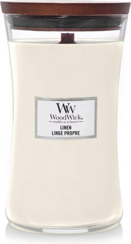 Woodwick Kaars Large Linen - 18 Cm / ø 10 Cm