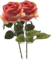 Shoppartners 2x Roze Roos Kunstbloem Simone 45 Cm - Kunstbloemen