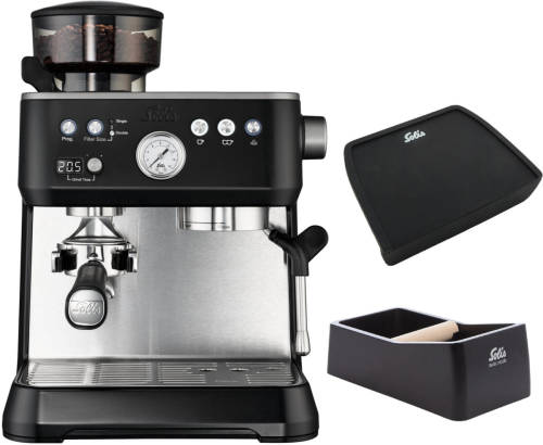 Solis Grind & Infuse Perfetta 1019 + Coffee Knock-box En Tamping Mat