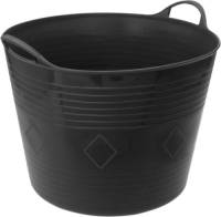 Forte Plastics Flexibele Kuip Emmer/wasmand Rond Zwart 40 Liter - Wasmanden