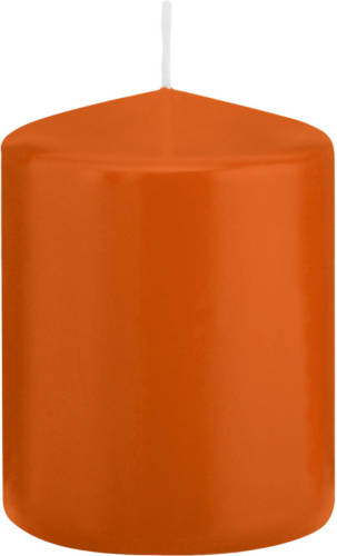 Trend Candles 1x Oranje Cilinderkaarsen/stompkaarsen 6 X 8 Cm 29 Branduren - Stompkaarsen