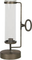 Clayre & Eef Kandelaar 19*12*33 Cm Koperkleurig Metaal / Glas
