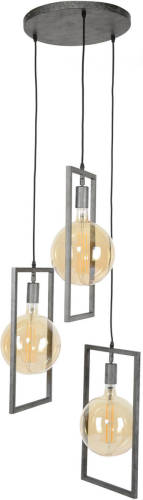 Hoyz - Hanglamp - 3 Metalen Hanglampen - Modern Industrieel - Diverse Hoogte