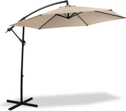 MaxxGarden Deluxe - Duurzame Zweefparasol - Ø300 Cm - Kantelbaar - 3 Meter Doorsnede - Taupe