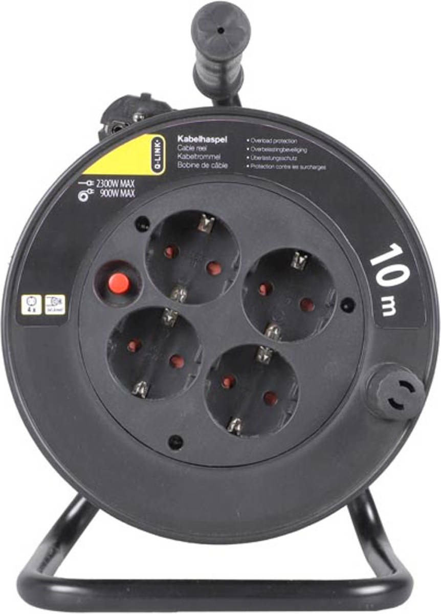 Q-Link Kabelhaspel Randaarde 3 X 1.0 Mm 10 Meter Zwart