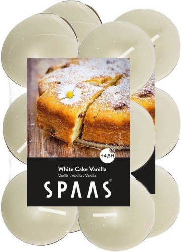 Shoppartners 24x Theelichten Vanille Geurkaarsen White Cake Vanilla 4,5 Branduren - Geurkaarsen