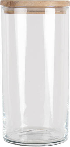 Clayre & Eef Voorraadpot Deksel Ø 10*20 Cm / 1250 Ml Transparant Glas