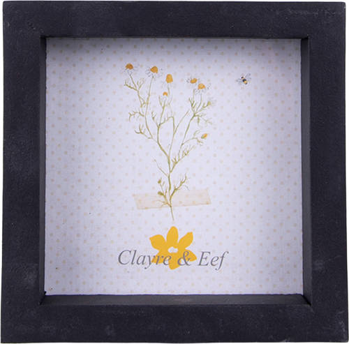 Clayre & Eef Fotolijst 10x10 Cm Zwart Mdf Vierkant Fotokader Wissellijst Foto Frame Zwart Fotokader Wissellijst