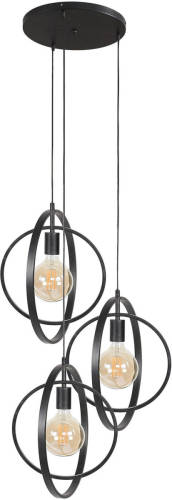 Hoyz - Hanglamp Met 3 Lampen - Turn Around - Zwart - Industrieel