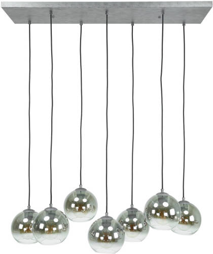 Hoyz - Hanglamp Bubble Shaded - 7 Lampen - Industrieel - Grijs/zwart