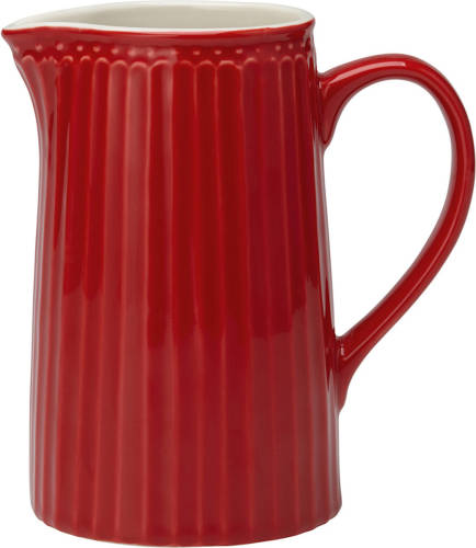 GreenGate Schenkkan / Waterkan Alice Rood (1 Liter) H 17.6 Cm